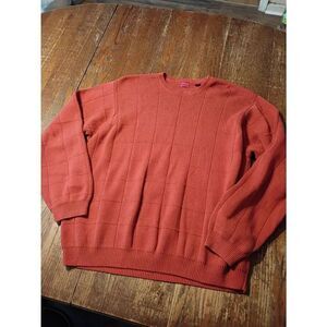 XL Arrow USA Orange Cotton Round Neck Long Sleeve Pullover Knit Sweater